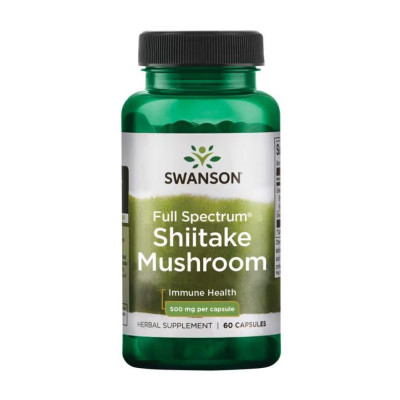 Гриб шиїтаке повного спектру, Full Spectrum Shiitake Mushroom 500mg - 60 caps