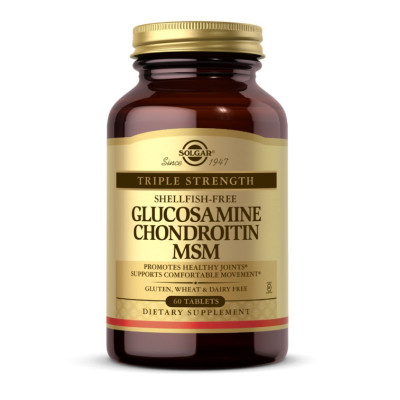 Глюкозамін, хондроїтин та МСМ, Triple Strength Glucosamine Chondroitin MSM - 60 tabs Глюкозамін, хондроїтин та МСМ, Triple Strength Glucosamine Chondroitin MSM - 60 tabs