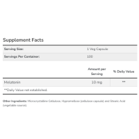 Мелатонін, Melatonin 10 mg - 100 vcaps