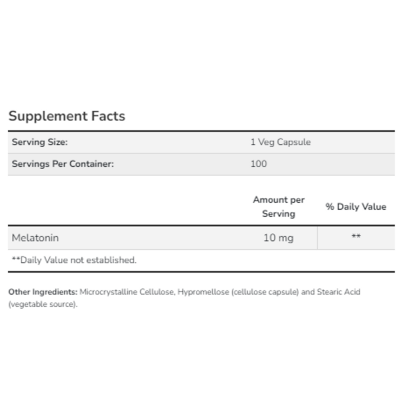 Мелатонін, Melatonin 10 mg - 100 vcaps