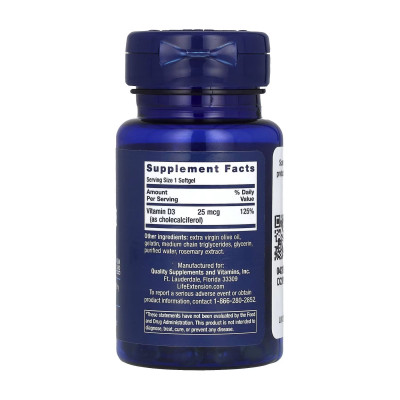 Вітамін Д3, Vitamin D3 25 mcg (1000 IU) - 90 softgels