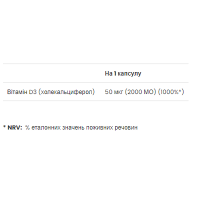 Вітамін Д3, Vitamin D3 2000 IU - 180 softgels