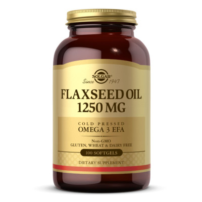 Лляне масло, Flaxseed Oil 1250 mg - 100 softgels