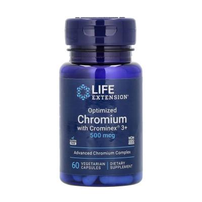 Хром, Optimized Chromium with Crominex® 3+ 500 mcg - 60 vcaps