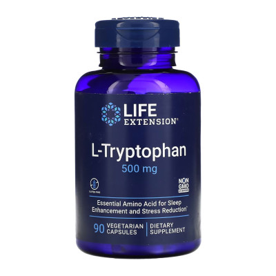 L-Триптофан, L-Tryptophan 500mg - 90 vcaps