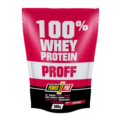 Протеїн, 100% Whey Protein Proff - 500g Strawberry Протеїн, 100% Whey Protein Proff - 500g Strawberry