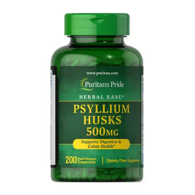 Лушпиння подорожника, Psyllium Husks 500mg - 200 caps
