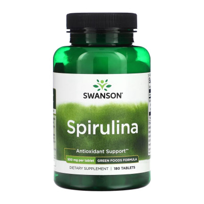 Спіруліна, Spirulina 500mg - 180 tabs