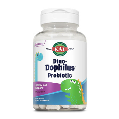 Пробіотики для дітей, Dino-Dophilus™ Kids Probiotic - 60 chewables Black Cherry
