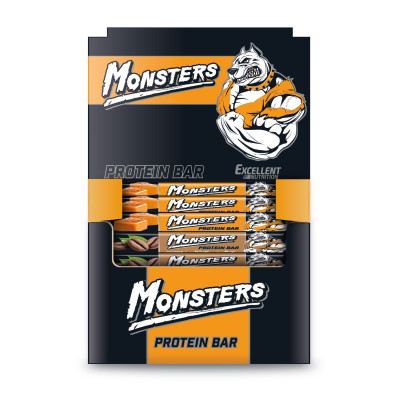 Протеїнові батончики, Monsters - 24x40g Peanut Salted Caramel