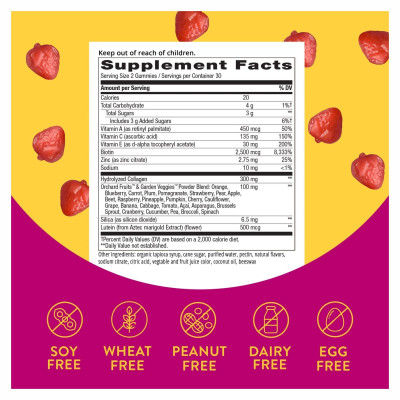 Вітаміни для волосся, шкіри та нігтів з колагеном, Hair, Skin and Nails with Collagen - 60 gummies Strawberry