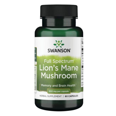 Їжовик гребінчастий, Ноотроп Lions Mane Mushroom 500mg - 60caps
