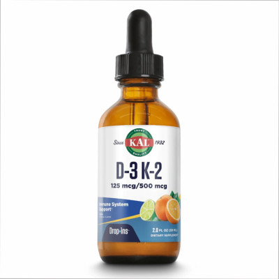 Вітамін Д3 та К2, D3 K2 DropIns 125mcg - 2 oz Citrus