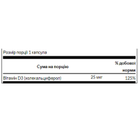 Вітамін Д3, Vitamin D3 High Potency 1,000 IU (25 mcg) - 60 Caps