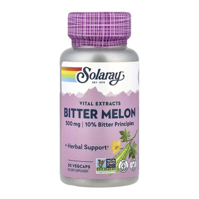 Екстракт Плоду Гіркої Дині, Bitter Melon Fruit Extract 10% 500mg - 30 vcaps