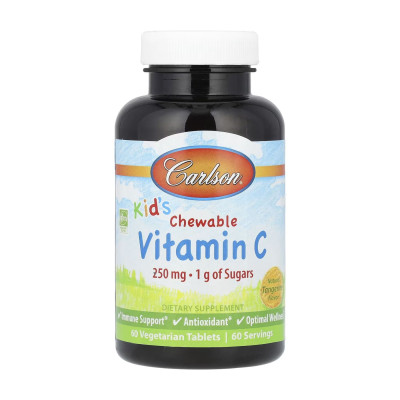Дитячий вітамін С, Carlson For Kids Chewable Vitamin C - 60 tabs Дитячий вітамін С, Carlson For Kids Chewable Vitamin C - 60 tabs