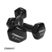 Гантель для фітнесу 0.5 кг EasyFit із вініловим покриттям чорна