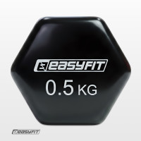 Гантель для фітнесу 0.5 кг EasyFit із вініловим покриттям чорна