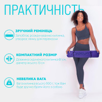 Килимок для йоги та фітнесу EasyFit TPE+TC 6 мм двошаровий  бузковий-св.бузковий
