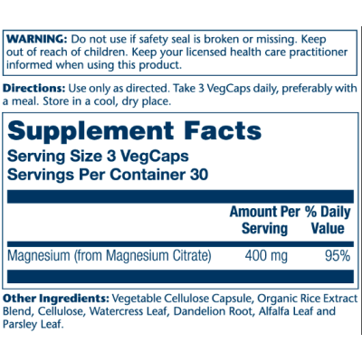 Magnesium Citrate 400mg - 90 vcaps