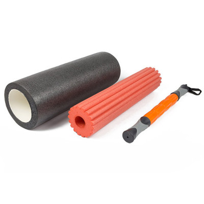 Масажний ролик EasyFit TIO 3 в 1 Чорний-помаранчевий Масажний ролик EasyFit TIO 3 в 1 Чорний-помаранчевий