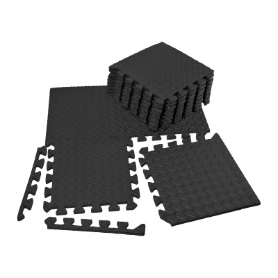 Татамі мат EasyFit 8 шт (30х30х1 см) хвіст ластівки чорний Татамі мат EasyFit 8 шт (30х30х1 см) хвіст ластівки чорний