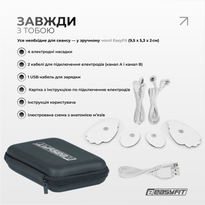 Міостимулятор EasyFit MyoTone імпульсний масажер для м'язів