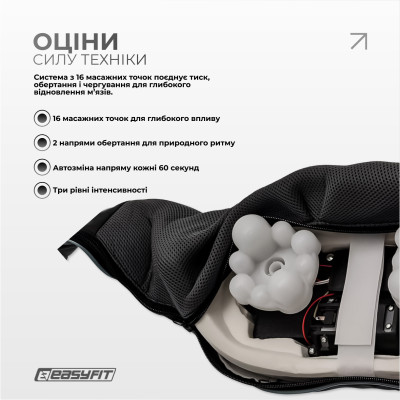 Масажер для шиї EasyFit Shiatsu (роликовий шиацу-масаж плечей і тіла)