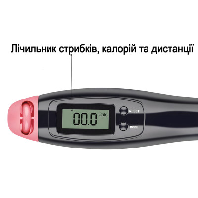 Швидкісна скакалка з лічильником EasyFit чорний-рожевий