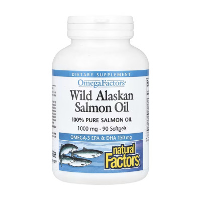 Жир дикого аляскинського лосося, Wild Alaskan Salmon Oil 1000mg - 90 softgels