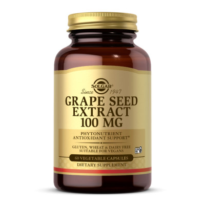 Екстракт виноградних кісточок, Grape Seed Extract 100mg - 60 vcaps