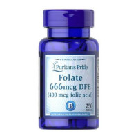 Фолат (фолієва кислота), Folate 666mcg DFE (Folic Acid 400 mcg) - 250 Tablets