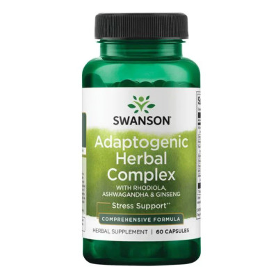 Адаптогенний трав'яний комплекс, Adaptogenic Herbal Complex (Rhodiola Ashwagandha Ginseng) - 60caps