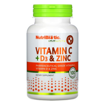 Комплекс вітамінів та мінералів, Vitamin C+D3 & Zinc - 100 caps