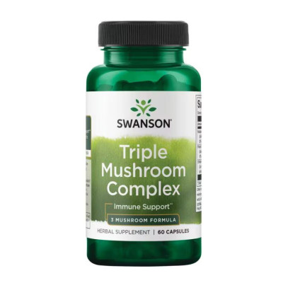 Гриби шиїтаке, майтаке, рейші, Triple Mushroom Complex 3 Mushroom Formula - 60 caps