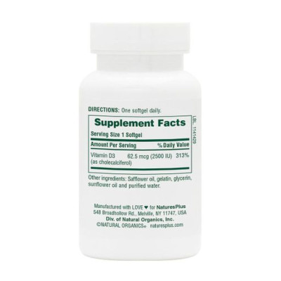 Вітамін Д3, Vitamin D3 2500 IU - 90 softgels