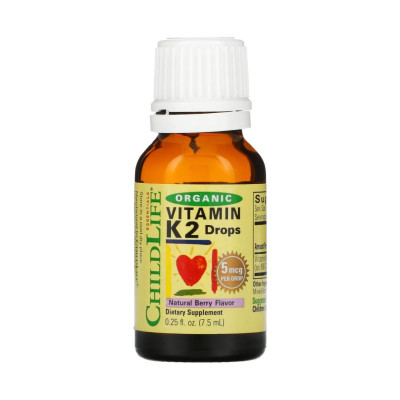Органічний вітамін К2, Organic Vitamin K2 Liquid - 7.5ml Natural Berry