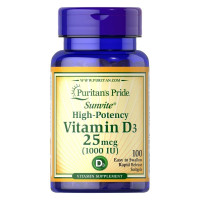 Вітамін Д-3, Vitamin D3 25mcg 1000IU - 100softgels