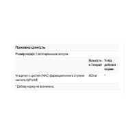 N-Acetyl L-Cysteine 600 mg - 60 caps
