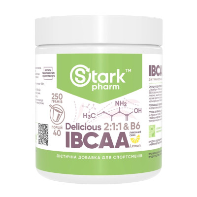 Комплекс амінокислот з вітаміном В-6, Stark IBCAA 2-1-1/Vit B6 - 250g Lemon Комплекс амінокислот з вітаміном В-6, Stark IBCAA 2-1-1/Vit B6 - 250g Lemon