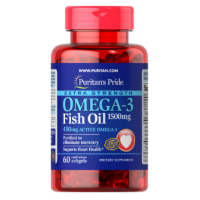 Омега-3, Omega-3 Fish Oil Extra Strength 1500 mg (450 mg Active Omega-3) 60 Softgels