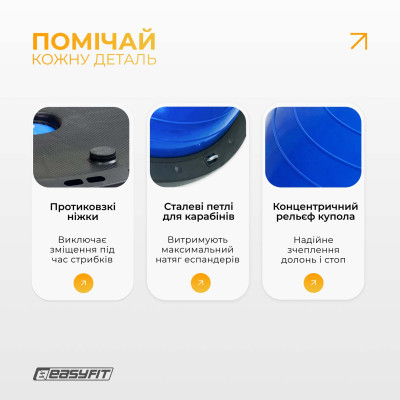 Балансувальна платформа EasyFit BOSU 60 см Синій