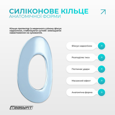Бандаж (фіксатор) колінного суглоба з ребрами жорсткості та силіконовою вставкою. Розмір M
