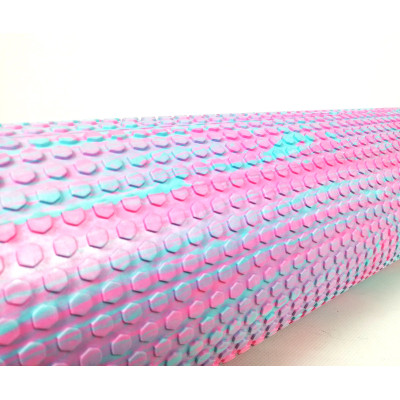 Масажний ролер EasyFit Foam Roller 45 см двоколірний Рожевий-м'ятний