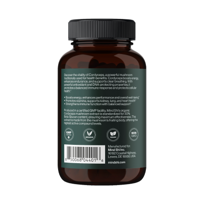 Кордицепс, Cordyceps Mushroom 1000 mg - 60 vegcaps