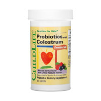 Пробітики для дітей з колострумом, Probiotics with Colostrum Chewable - 90 tabs Natural Berry