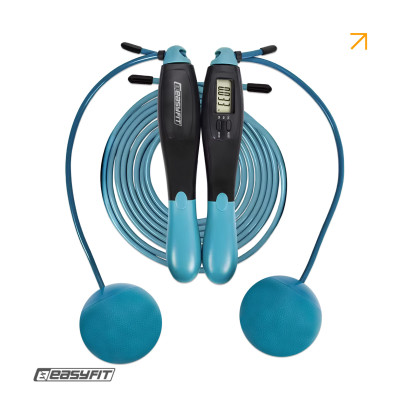 Скакалка для боксу EasyFit TwinRope 2,8 м чорний-зелений Скакалка для боксу EasyFit TwinRope 2,8 м чорний-зелений
