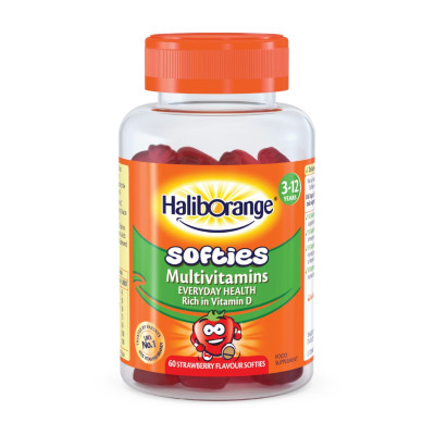 Мультивітаміни для дітей, Softies Multivitamins - 60 softgels Strawberry