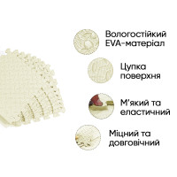 Татамі мат EasyFit 8 шт (30х30х1 см) хвіст ластівки білий