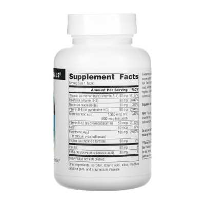 Комплекс вітамінів групи Б, Vitamin B-50 Complex 50mg - 100 tabs